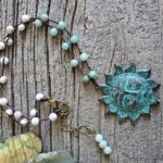 Green Patina Sun Pendant Necklace