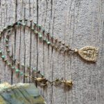 African Turquoise Golden Buddha Pendant Necklace