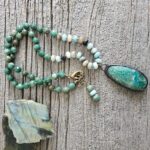 Jasper, Amazonite and Chrysocolla Pendant Necklace