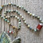 Knotted African Turquoise Vintage Pendant Necklace