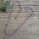 Faceted Blue Jade Tin Cup Necklace