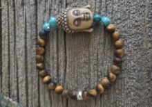 Matte Tiger Eye Buddha Bracelet