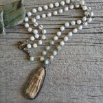 Howlite and Agate Buddha Long Necklace