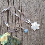 Mother of Pearl Violet Flower Necklace