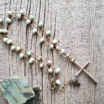 Ceramic Crackle Cross Necklace