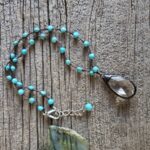 Chinese Turquoise Crystal Pendant Necklace