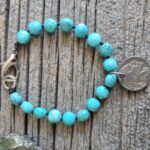 Chinese Faceted Turquoise Buffalo Nickel Bracelet