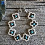 Flower Power Holwite and Turquoise Bracelet