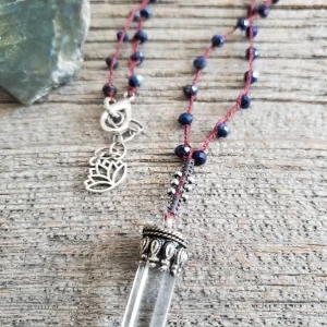 Lapis Crystal Point Necklace