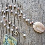 Peach Aventurine Mother Of Pearl Necklace