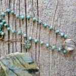 Green Shimmer Beaded Chain Necklace