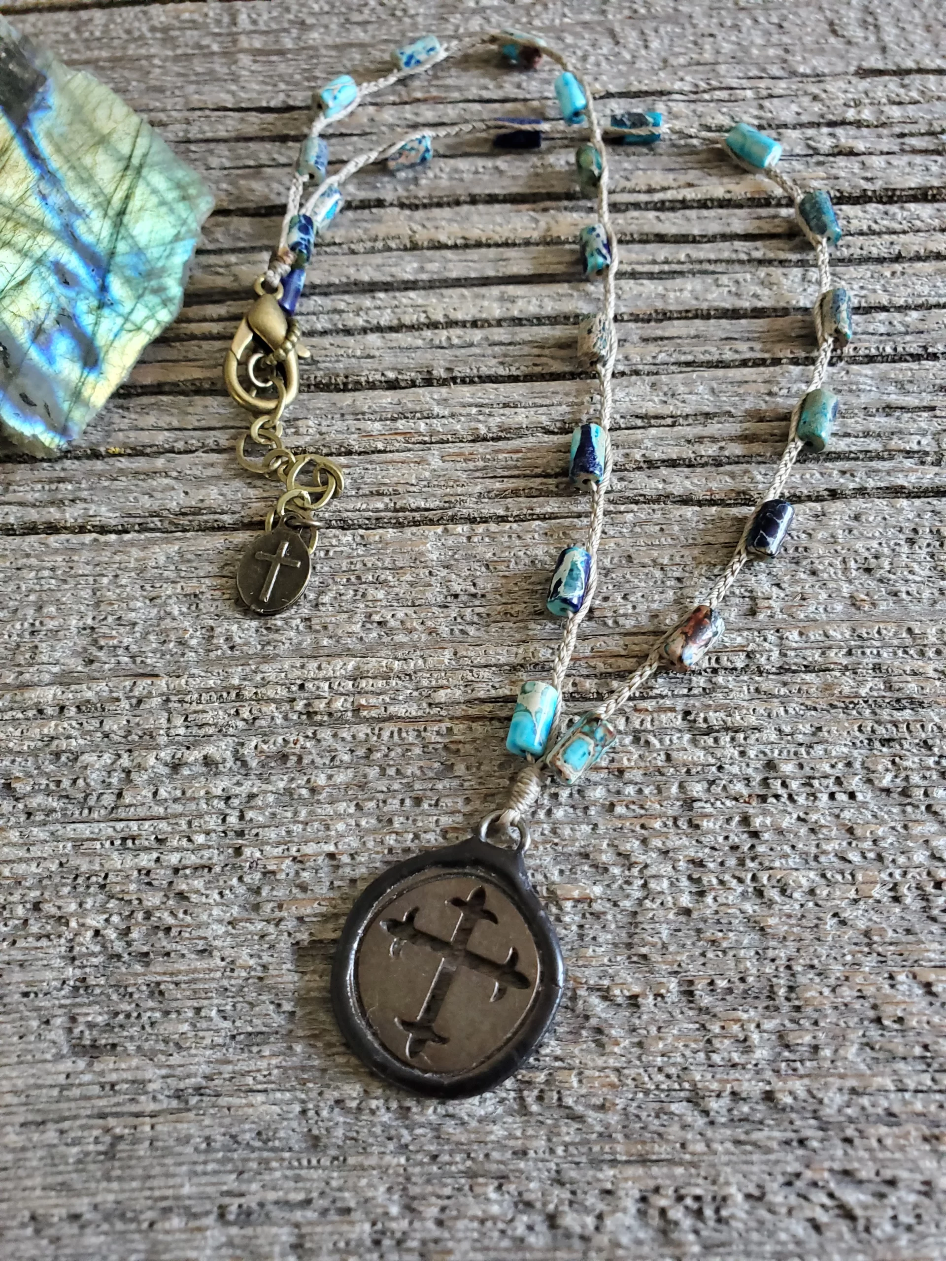 Sea Sediment Cross Necklace