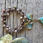 Smooth Jasper Leaf Wrap Bracelet/Necklace
