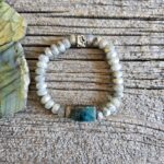 Coated Labradorite and Apatite Bracelet
