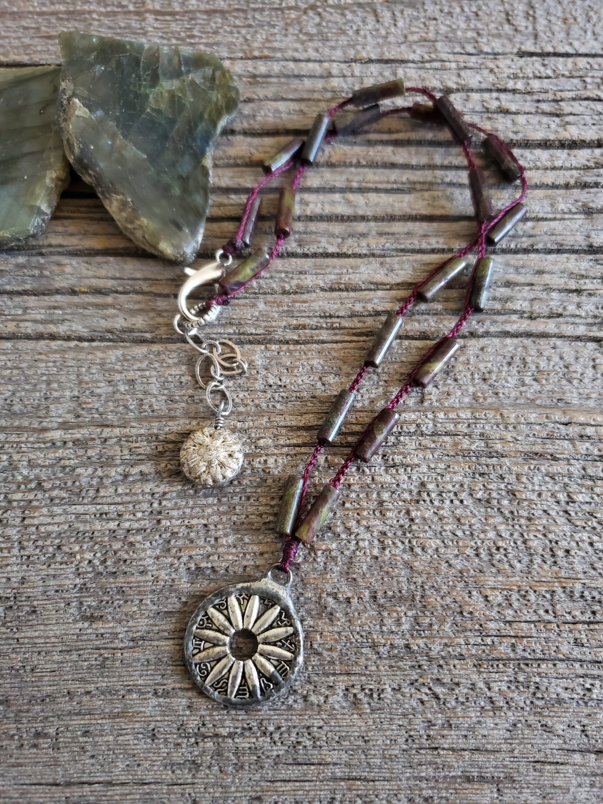 Jasper Astrological Pendant Necklace