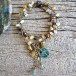 Flower Jade Wrap Bracelet/Necklace