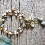 Rustic Flower Jade Wrap Bracelet/Necklace