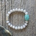 White Striped Agate Stretch Bracelet