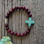 Wood Cross Stretch Bracelet