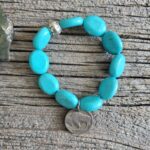 Howlite Coin Stretch Bracelet