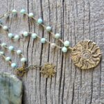 Blue Howlite Sun Necklace