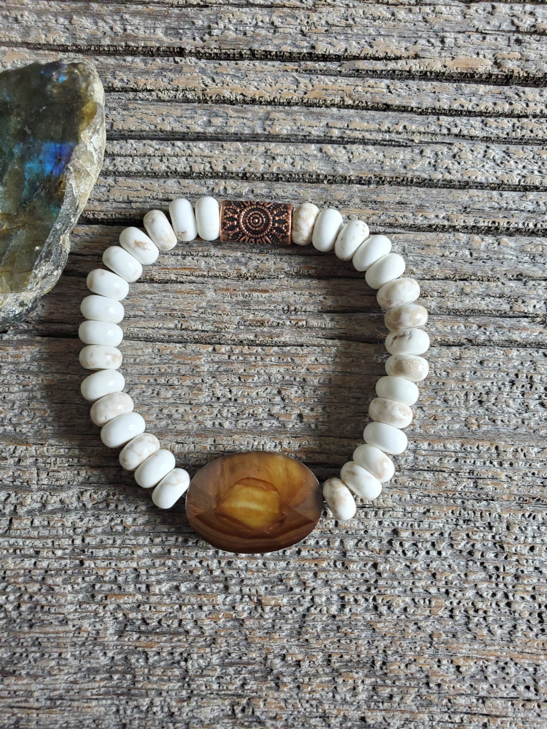 Howlite Rondelle Stretch Bracelet