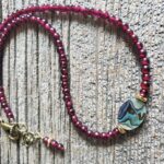 Smooth Garnet and Abalone Beaded Necklace