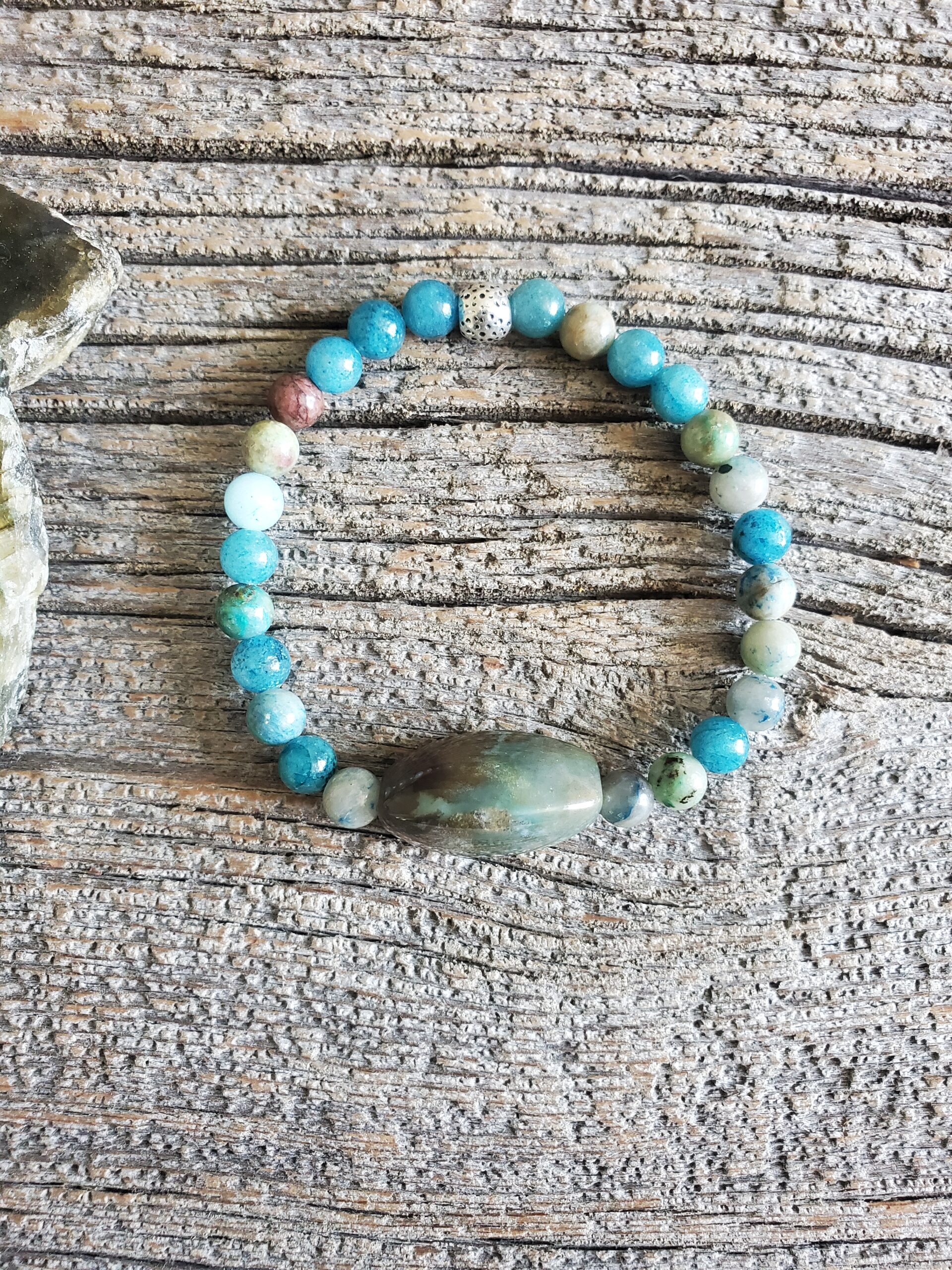 Apatite and Agate Stretch Bracelet