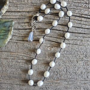 Pearl Tin Cup Style Necklace