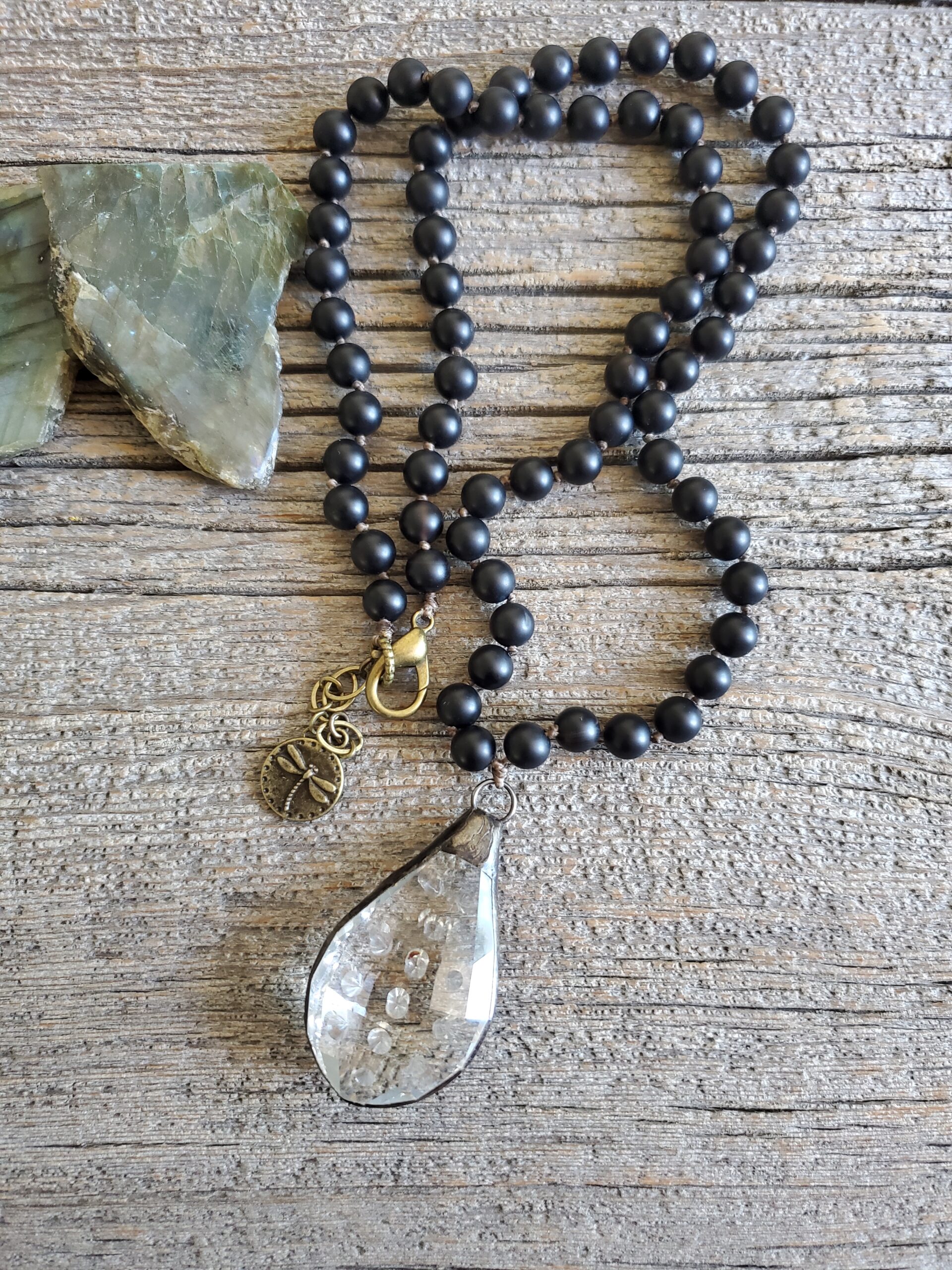 Matte Onyx Crystal Necklace