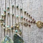 Garnet and Jasper Cross Necklace