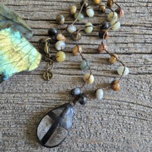 Indian Agate Cross Necklace
