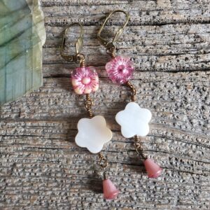 Pink Mother Of Pearl Earrings