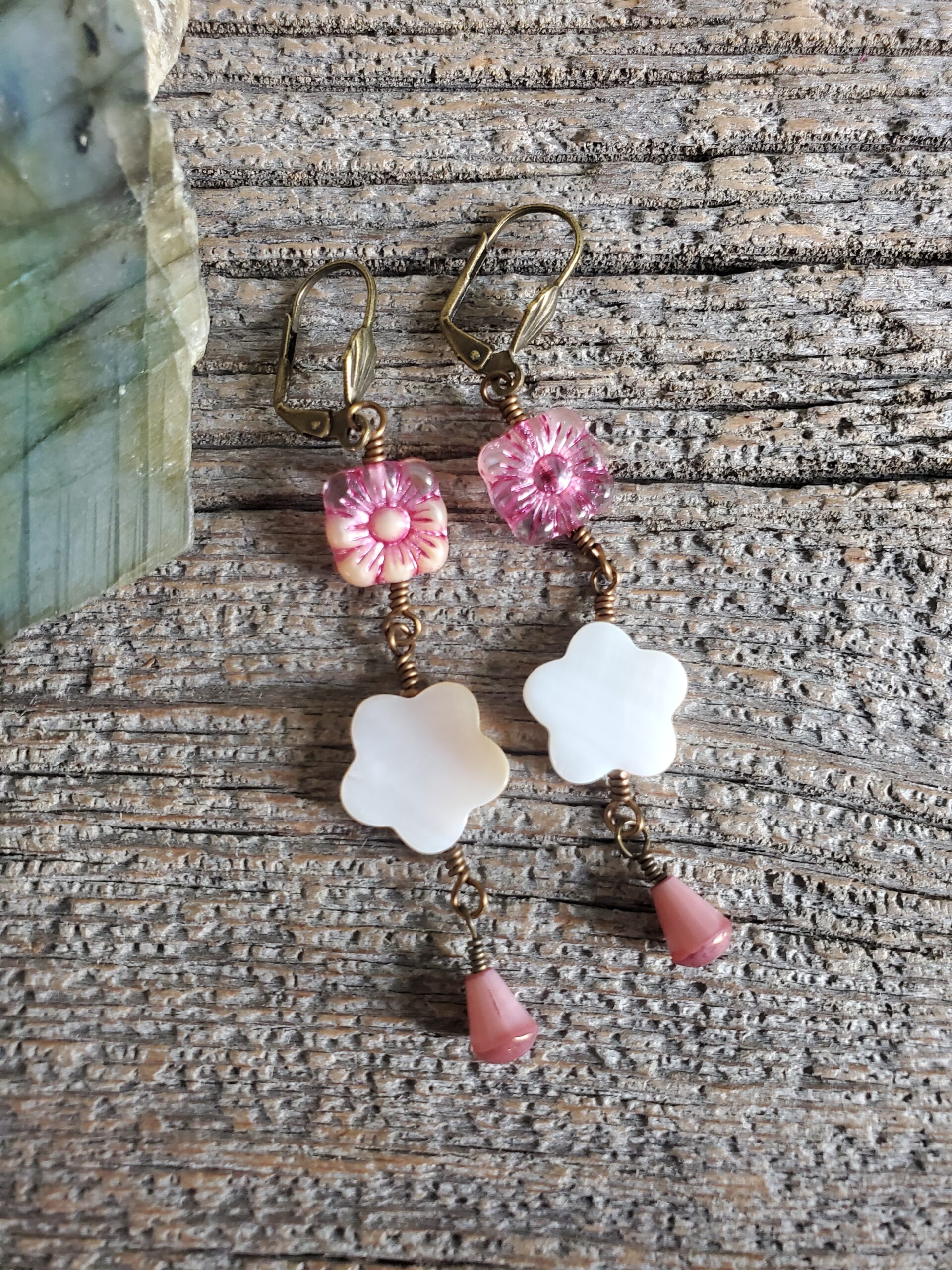 Pink Mother Of Pearl Earrings