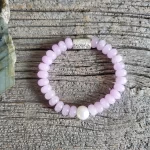Lavender Jade and Pearl Stretch Bracelet