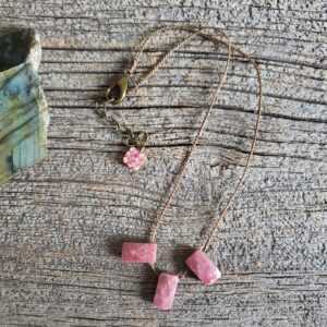 Pink Rhodocrosite Slab Necklace