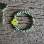 Jasper and Howlite Cross Stretch Bracelet