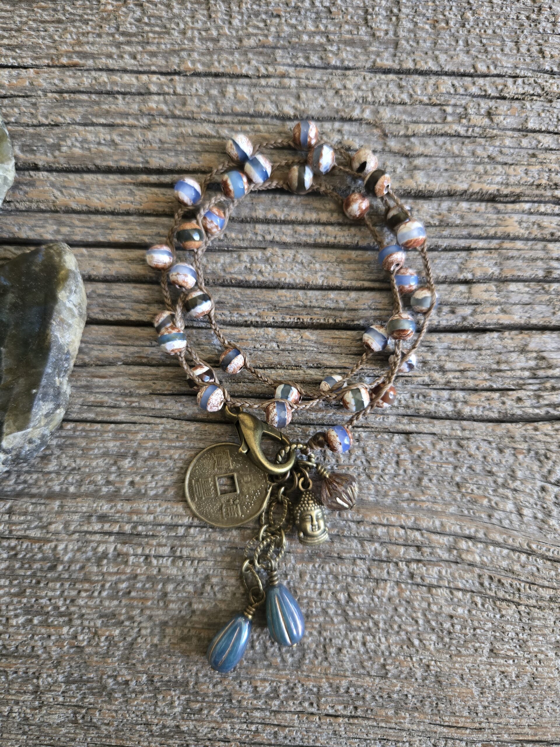 Striped Agate Wrap Bracelet/Necklace