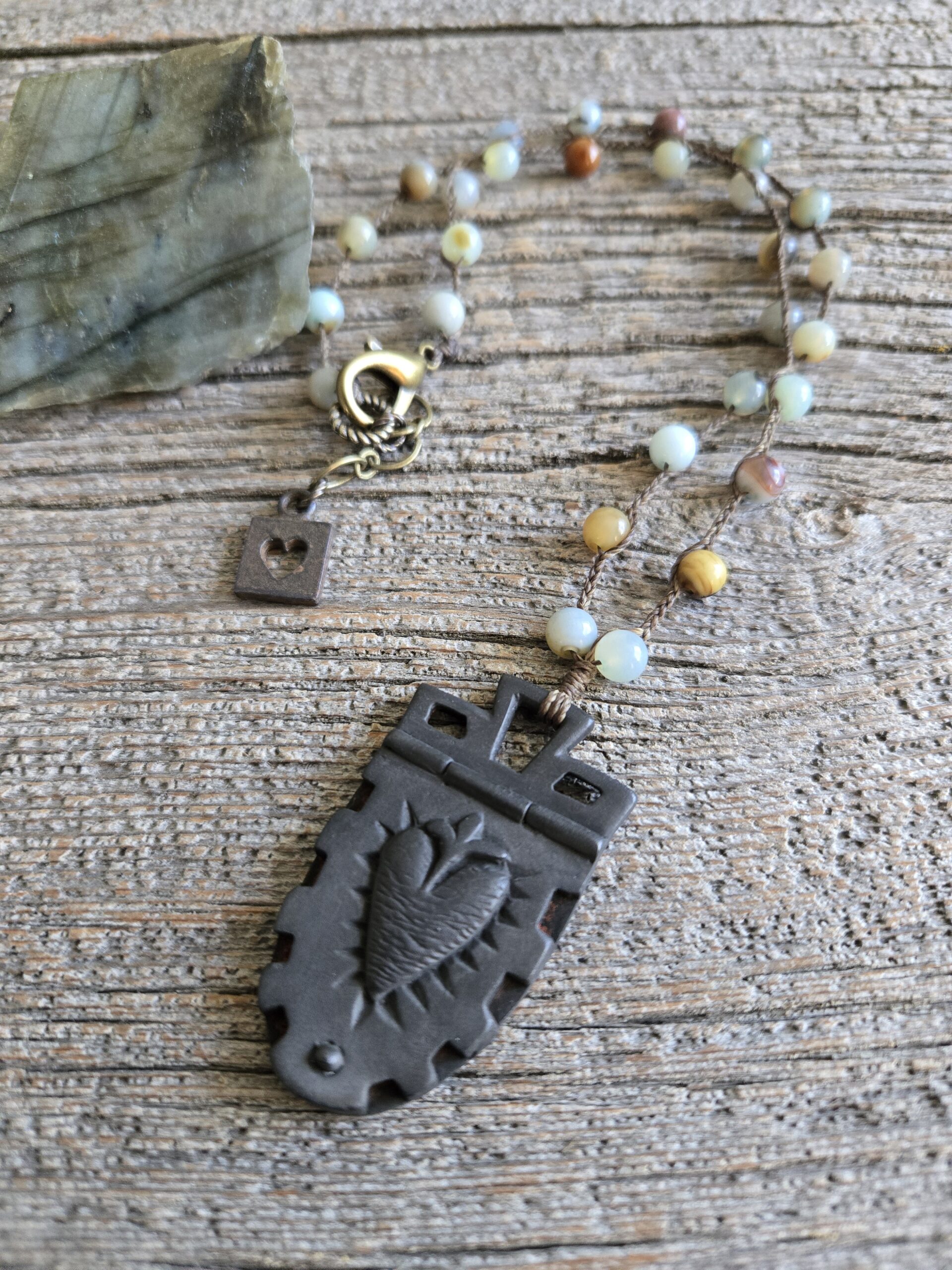 Rustic Shield Necklace