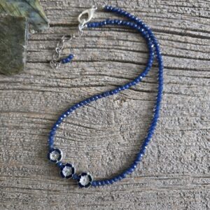Blue Jade Flower Necklace