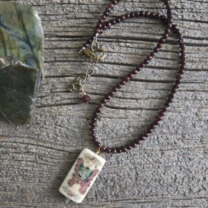 Garnet Butterfly Necklace