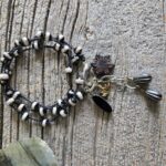Black and Cream Striped Agate Wrap Bracelet/Necklace