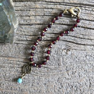 Garnet Flower Bracelet