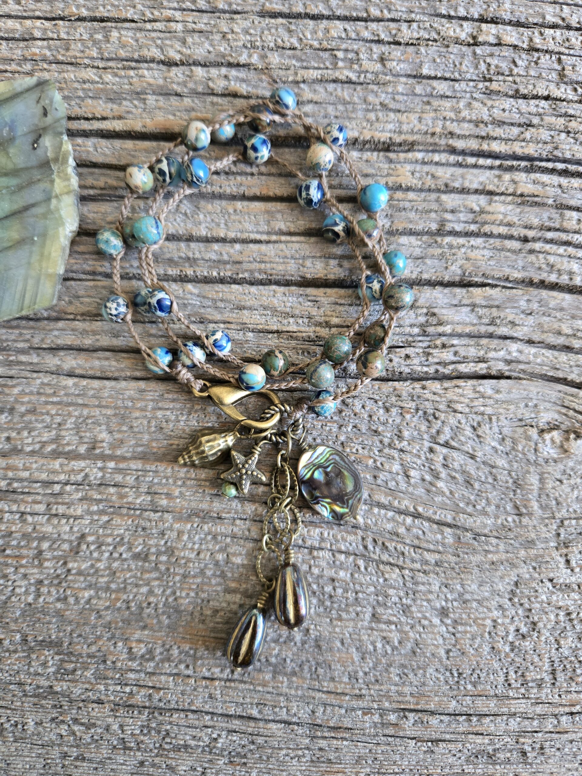 Sea Sediment Jasper Wrap Bracelet/Necklace