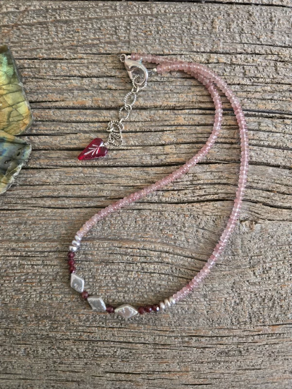 Mixed Gemstone and Pearl Necklace