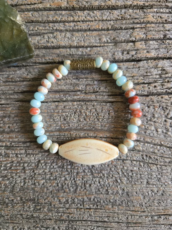 Jasper and Bone Bracelet