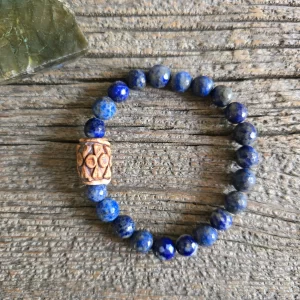 Sodalite and Ceramic Bead Stretch Bracelet