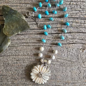 Howlite Flower Necklace