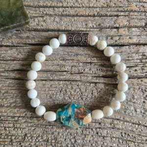 Jasper and Howlite Stretch Bracelet