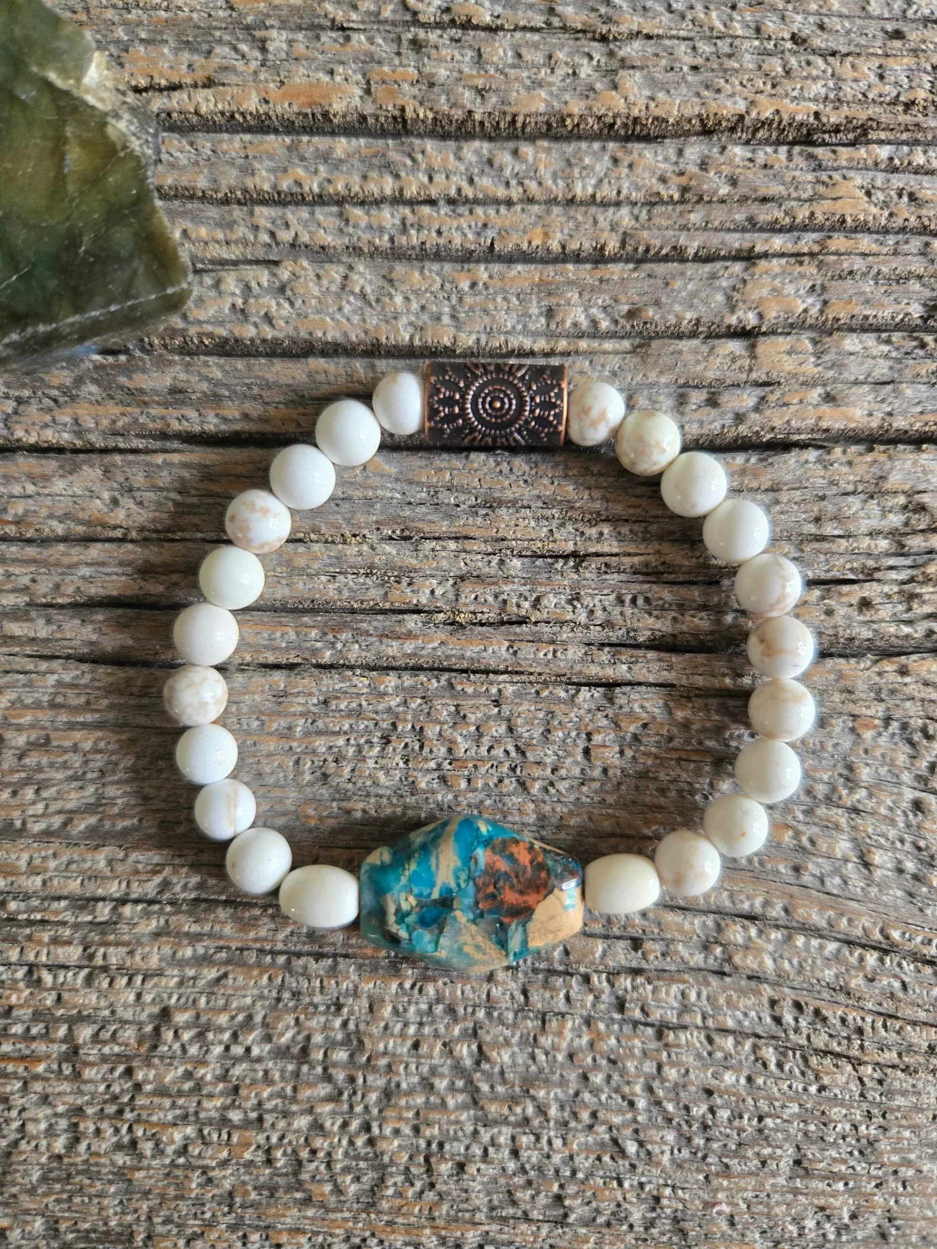 Jasper and Howlite Stretch Bracelet